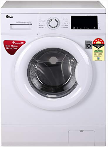 LG 6.0 Kg 5 Star Inverter Fully-Automatic Front Loading Washing Machine (FHM1006ADW, White, Direct Drive Technology)