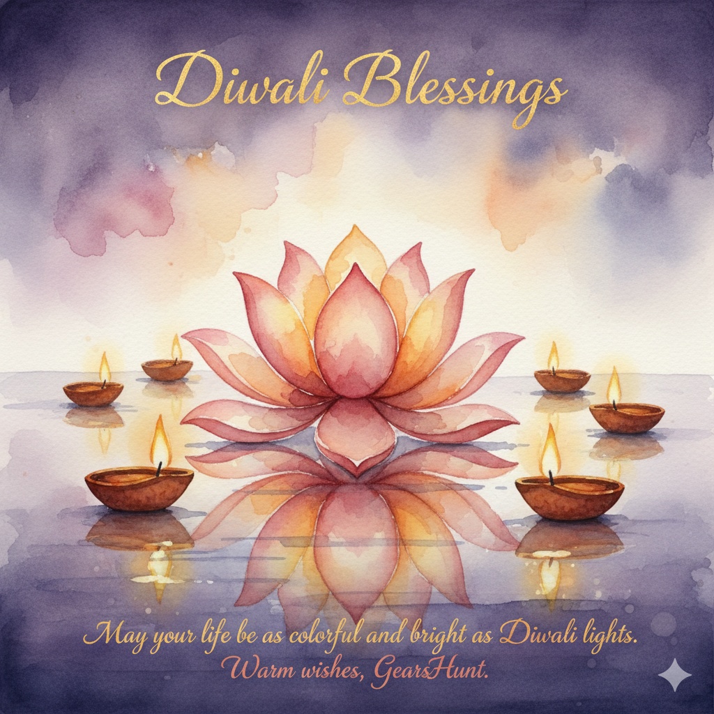 10 Best AI Prompts to Create Customized Diwali Wishes Posters & Greetings 10 Artistic and Expressive Water-colour
