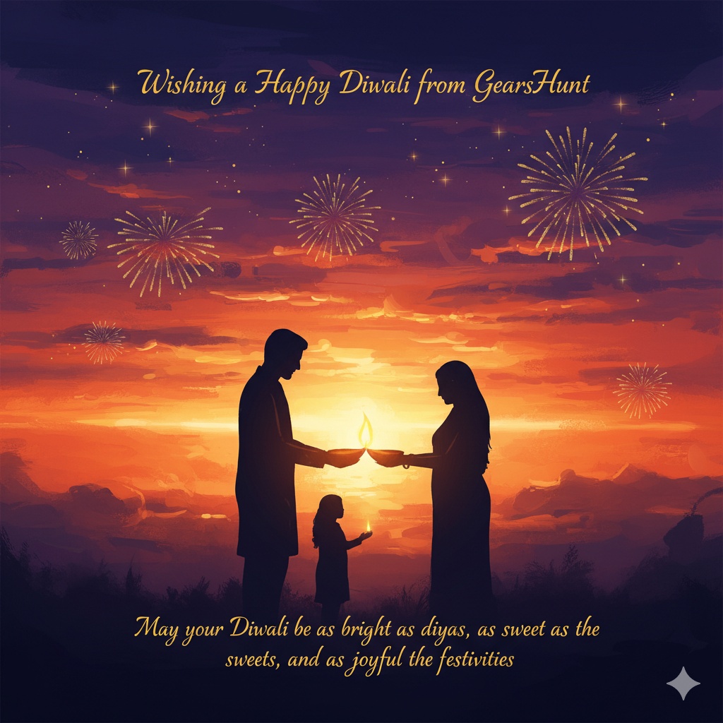 10 Best AI Prompts to Create Customized Diwali Wishes Posters & Greetings 8 Festive Silhouette