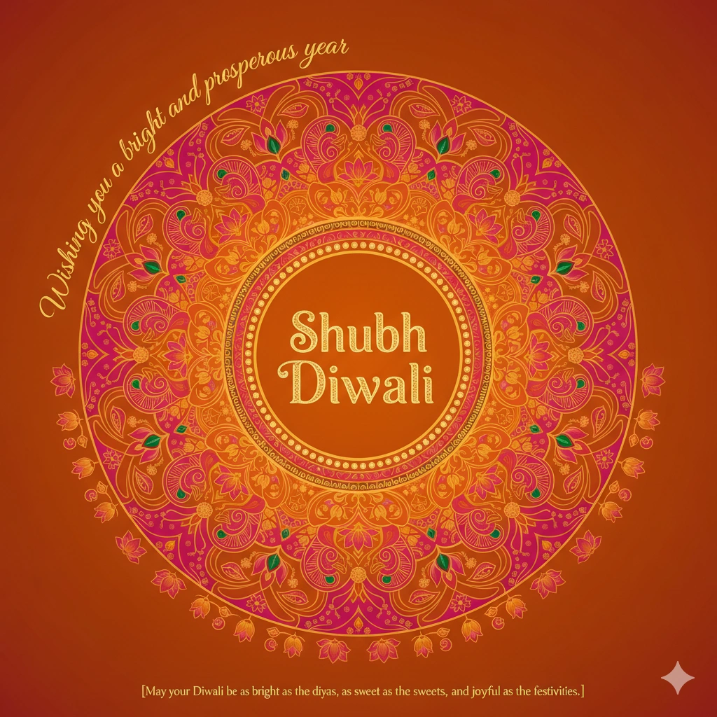 10 Best AI Prompts to Create Customized Diwali Wishes Posters & Greetings 7 Mandala Art Style